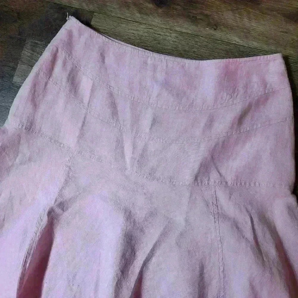 100% Linen Pink Island Company Skirt Size Small - Picture 2 of 7